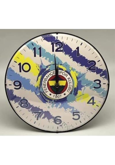 Lisanslı Duvar Saati Renkli 0240-beyaz-şekilli-48cm