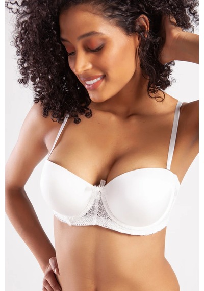 Melonika Golshan Gala Push-up Strapless Bra, Ekru Konforlu Ve Şık Sütyen, Strapless Çok Renkli