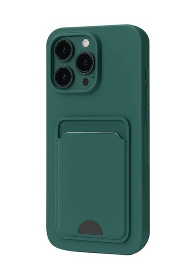Newface Apple İphone 16 Pro Max Kılıf Kelvin Kartvizitli Silikon - Koyu Yeşil