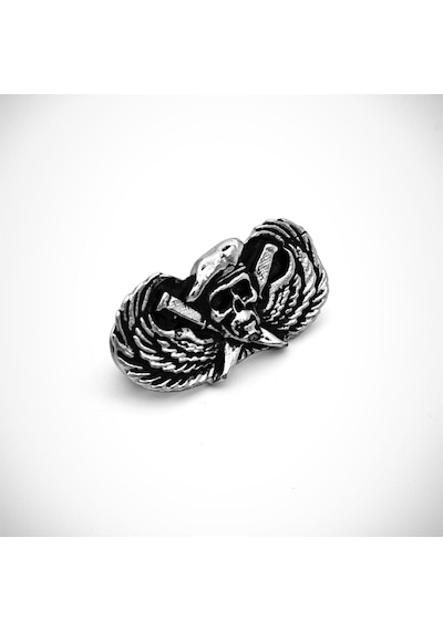 Korkusuz Sürücü Metal Motorcu Rozeti Gümüş