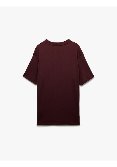 Koton Bisiklet Yaka Regular Fit Kısa Kollu Basic Tişört Bordo 5sam10065hk Bordo