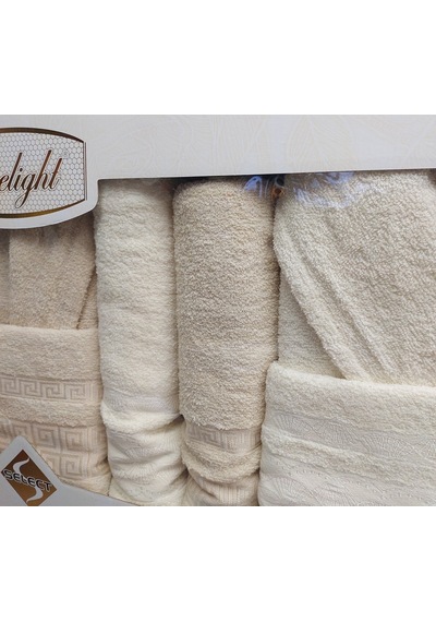 Limelight Select Ekonomik Aile Bornoz Seti 6 Parça -krem Kapuçino Krem - Cappuccino