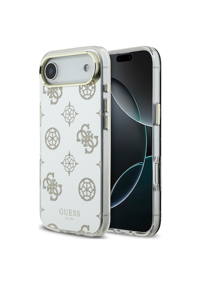 Apple Uyumlu iPhone 17 Air Kılıf Guess Lisanslı Metal Kamera Çerçeveli Simli Peony Aynalı Kapak Gold Gold