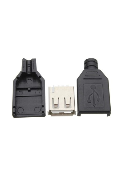 4 Pin Dişi Usb Soket - Plastik Kapaklı Usb Bağlantı