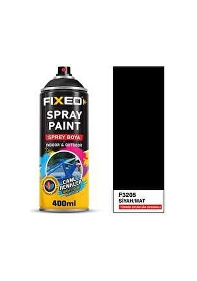Sgs Fixed F3205 Sprey Boya Akrilik Siyah/mat Yüksek Isıya Dayanıklı 400 Ml Siyah Mat - Rall 9005