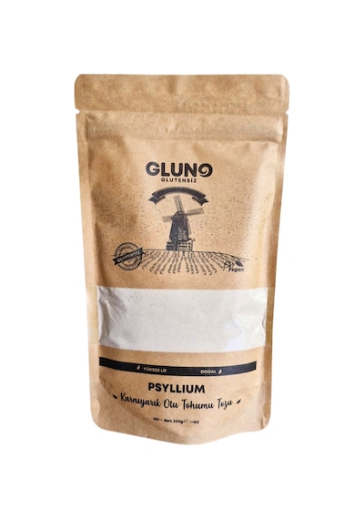 Gluno Glutensiz Karnıyarık Otu Tohumu Tozu - Psyllium 200g
