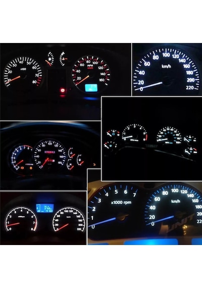 T5 Led Gösterge Led Kadran Ampül 12V Mini Dipsiz 10 Adet 12V Beyaz