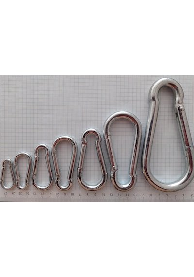 Geçmeli Yapış Kanca Karabina Yaylı 10 Mm - 10 Cm