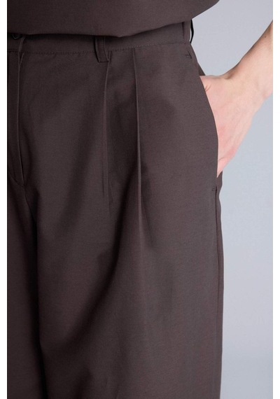 Defacto Wıde Leg Keten Pantolon H0384ax26smbn130 Kahve-bn130