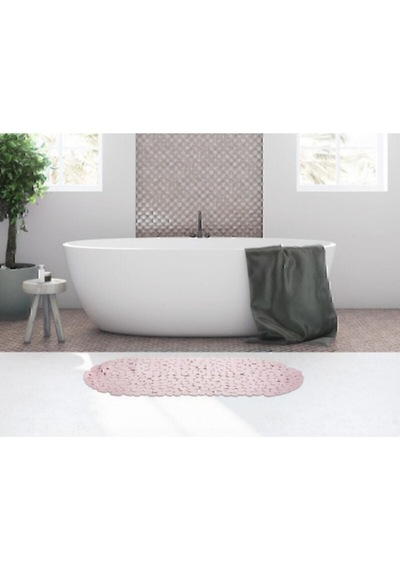 Banyo Duş Ve Küvet Kaydırmazı Vantuzlu Paspas 34x68 Cm Pembe Renk Pembe