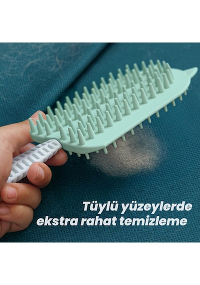 Ayrex Silikon Tüy Toplayıcı Tarak, Kedi Tarağı, Kedi Fırçası, Evcil Hayvan Bakım Tarağı, Tüy Temizleme Fır