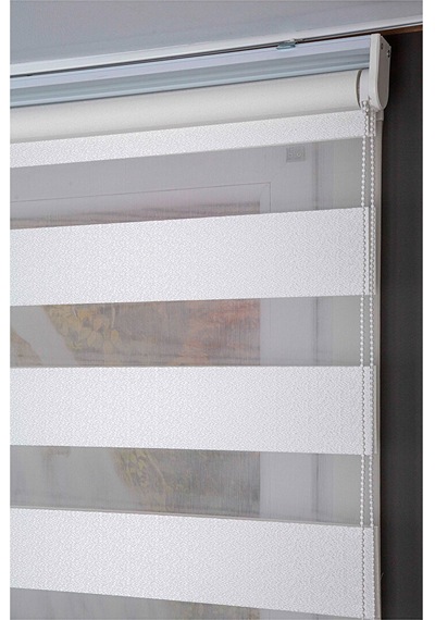 Oba Perde Pirilti Zebra Perde Beyaz 140 x 190