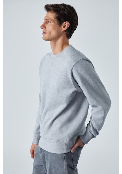 Grımelange Bonell Erkek %100 Pamuk Relaxed Bisiklet Yaka Uzun Kollu Grimelanj Sweatshirt Grimelanj