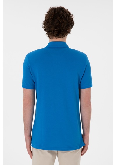 U.S. Polo Assn. Erkek Slim Fit Polo Yaka Kobalt Basic Tişört 50298041-VR077