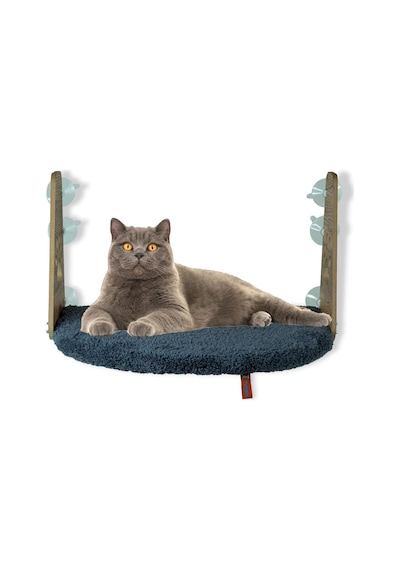 Cam Yatağı Vantuzlu Kedi Cam Yatağı Pugalo Vantuzlu Yatak Antrasit