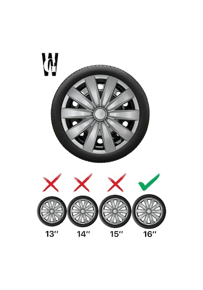 Renault Clio 4 16 İnç Jant Kapağı 4 Adet Gri G117