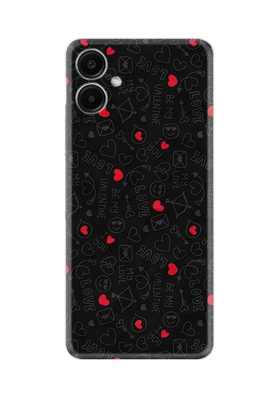 Samsung Galaxy Uyumlu - A06 Kılıf Boutique Baskılı Resimli Siyah Kalp Ve Ok Pcode -064