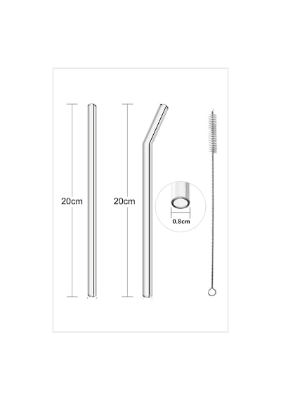 6 lı Cam Pipet + 3 adet Temizleme Fırçası 21cm Çok Renkli