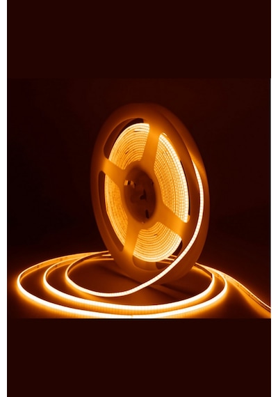 12v Cob Şerit Led 3mm 400 Ledli İnce Esnek Sarı Amber Cob Led Ip20 5 Metre