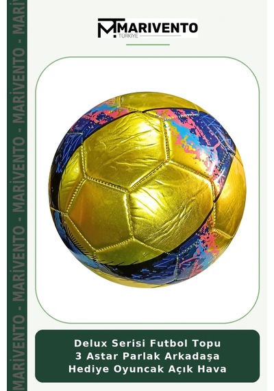 Delux Serisi Futbol Topu 3 Astar Parlak Arkadaşa Hediye Oyuncak Açık Hava Çok Renkli