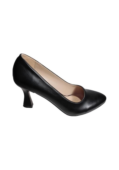 Yazkış Kadın Siyah Krem Cilt 7cm Kadeh Topuk Stiletto Ayakkabı 001