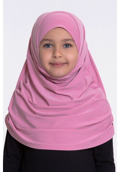 Hürrem Bone Pembe Pratik Hazır Geçmeli Çocuk Tesettür Bone Sandy Kumaş Kendin Pembe