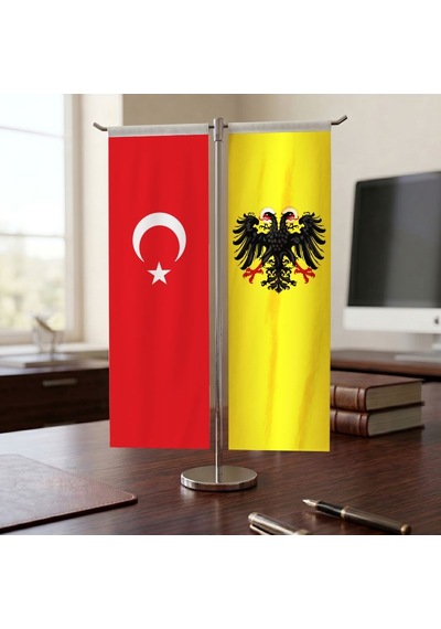Kutsal Roma Germen İmparatorluğu Ve Türk Bayrağı Kırlangıç T Tipi Masa Bayrak Takımı Diğer