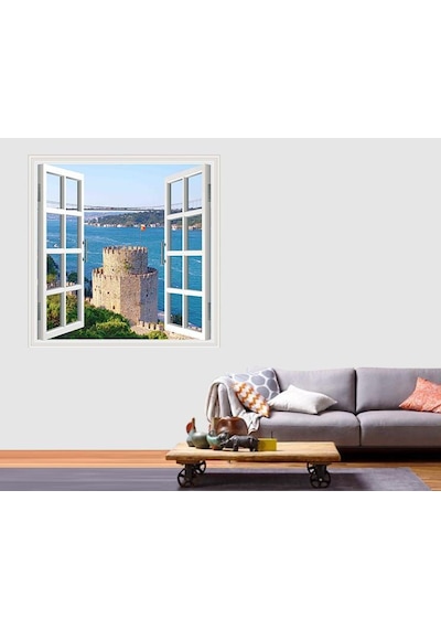 Pencere Poster Duvar Kağıdı Rumeli Hisarı Yapışkanlı Sticker