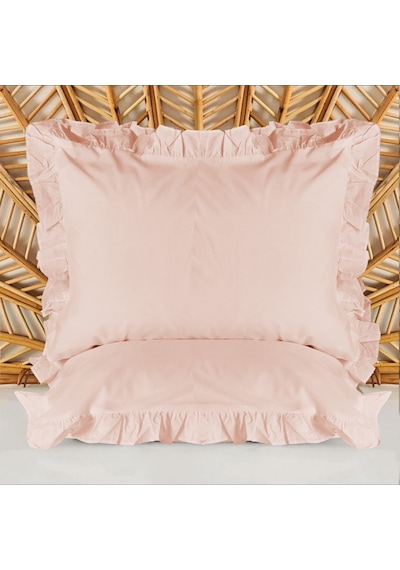 Soft Basic Fırfırlı 2'li Yastık Kılıfı - Gül Kurusu - 50x70 Cm Çok Renkli