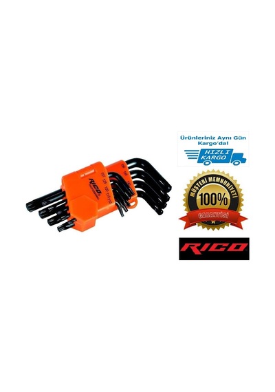 Rico Rc3199 9 Parça Torx Uçlu Kısa Allen Alyan Anahtarı Takımı