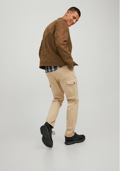 Jack & Jones Biker Deri Görünümlü Ceket - Rocky 12223141 Cognac
