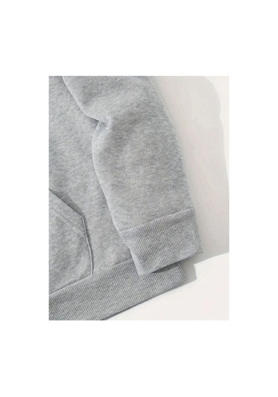 Medinenur Paris Jet Desenli İçi Pamuk Sweatshirt Gri