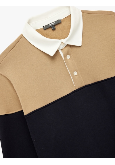 Koton Uzun Kollu Şardonlu Renk Bloklu Polo Yaka Sweatshirt Lacivert 6wam70068mk Lacivert Koton Uzun Kollu Şardonlu Renk Bloklu Polo Yaka Sweatshirt Lacivert 6wam70068mk Lacivert