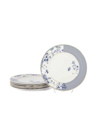 Fili E Fiori Mavi Beyaz 6lı Servis Tabağı 27cm-5951 Çok Renkli