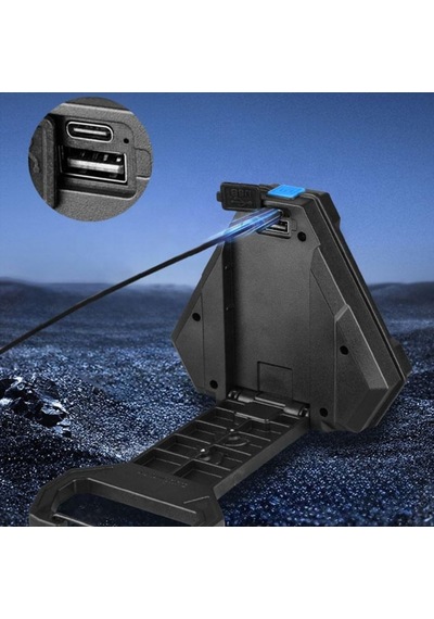 El Feneri Araç Reflektör Üçgen Led Çalışma Lambası - 180 Mıknatıslı Kamp Lambası, Usb-c Hızlı Şarjlı Fe