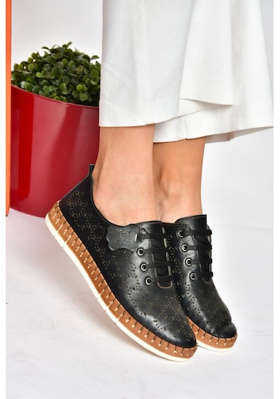 Fox Shoes P555004703 Siyah Bağcıklı Hakiki Deri Günlük Kadın Ayakkabı Siyah-hakiki Deri Siyah Fox Shoes P555004703 Siyah Bağcıklı Hakiki Deri Günlük Kadın Ayakkabı Siyah-hakiki Deri Siyah