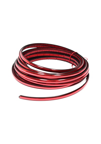 Parlak Kırmızı 6 Mm Nikelaj Şerit 5 Metre