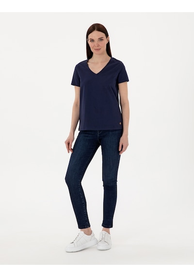 Pierre Cardin Kadın Lacivert Tişört Basic 50305749-vr033 Lacivert