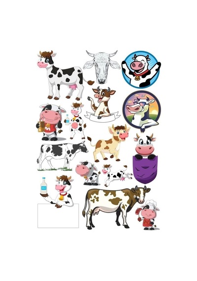 İnek Sticker Set-3 13 Parça Telefon, Tablet, Defter, Laptop Sticker