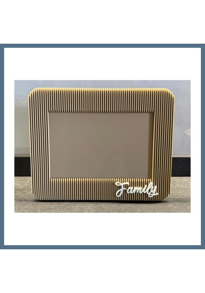Buradabulabilirsin 3d Baskı Japandi Tarzı Çizgili Fotoğraf Çerçevesi 10x15 Cm Masaüstü Yatay Çerçeve Bej Bbz