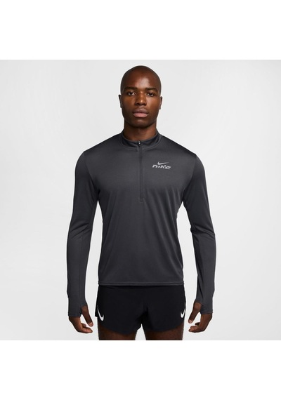 Nike Dri-fıt Pacer Flash 1/2 Fermuarlı Uzun Kollu Reflektörlü Erkek Koşu Üstü Füme - Gri
