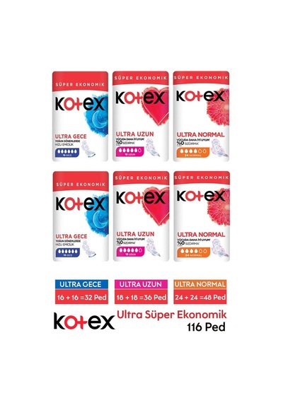 Ultra Süper Ekonomik Paket Gece Normal Uzun X 6 Paket