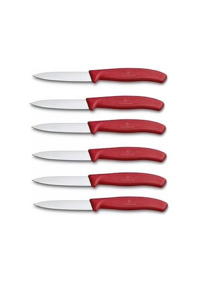 Victorinox Kırmızı Soyma Bıçağı Seti 8 Cm 6'lı Çok Renkli