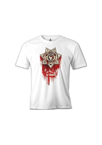 The Walking Dead - Sheriff Beyaz Erkek Tshirt