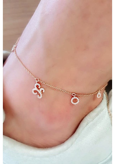 Zirkon Taşlı Italyan Tasarımı Gümüş Üzerine Rose Altın Kaplamalı