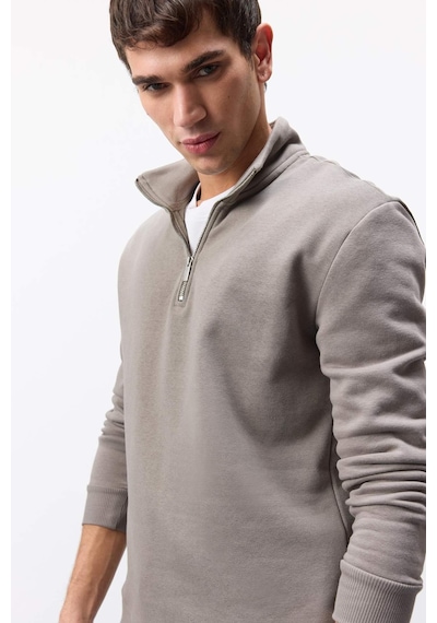 DeFacto Comfort Regular Fit Rahat Kalıp Fermuarlı Dik Yaka Basic Düz Sweatshirt X7405AZ25SPKH510 DeFacto Comfort Regular Fit Rahat Kalıp Fermuarlı Dik Yaka Basic Düz Sweatshirt X7405AZ25SPKH510