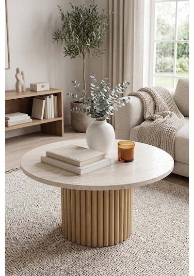 Soyasis Petra Bohem Orta Sehpa 70 Cm - Traverten