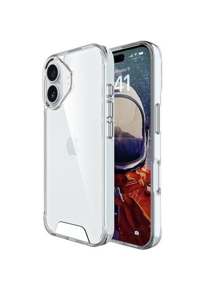 Bix Apple Uyumlu iPhone 16 Plus Nebula Aqua Transparan Ultra Şeffaf Kılıf Çizilmeye Dayanıklı Tam Kapsamlı Koruma