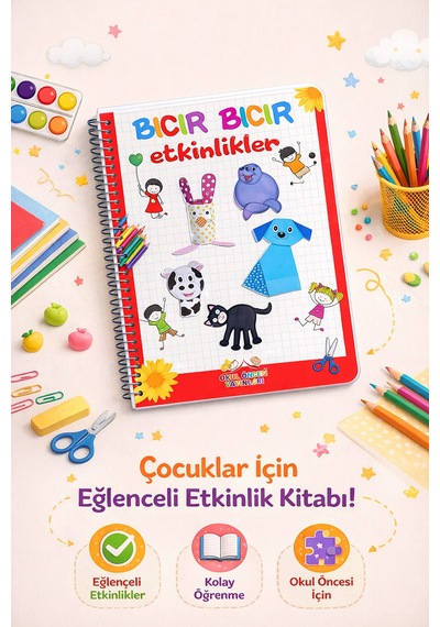 Minik İzler Bıcır Bıcır Okul Öncesi Eğitim Seti 6 Kitap Etkinlikli