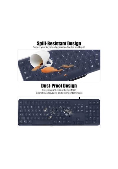 Bilgisayar Pc Klavye Silikon Koruyucu - 45*14Cm